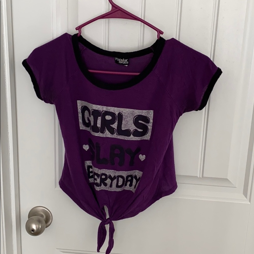 Purple graphic T